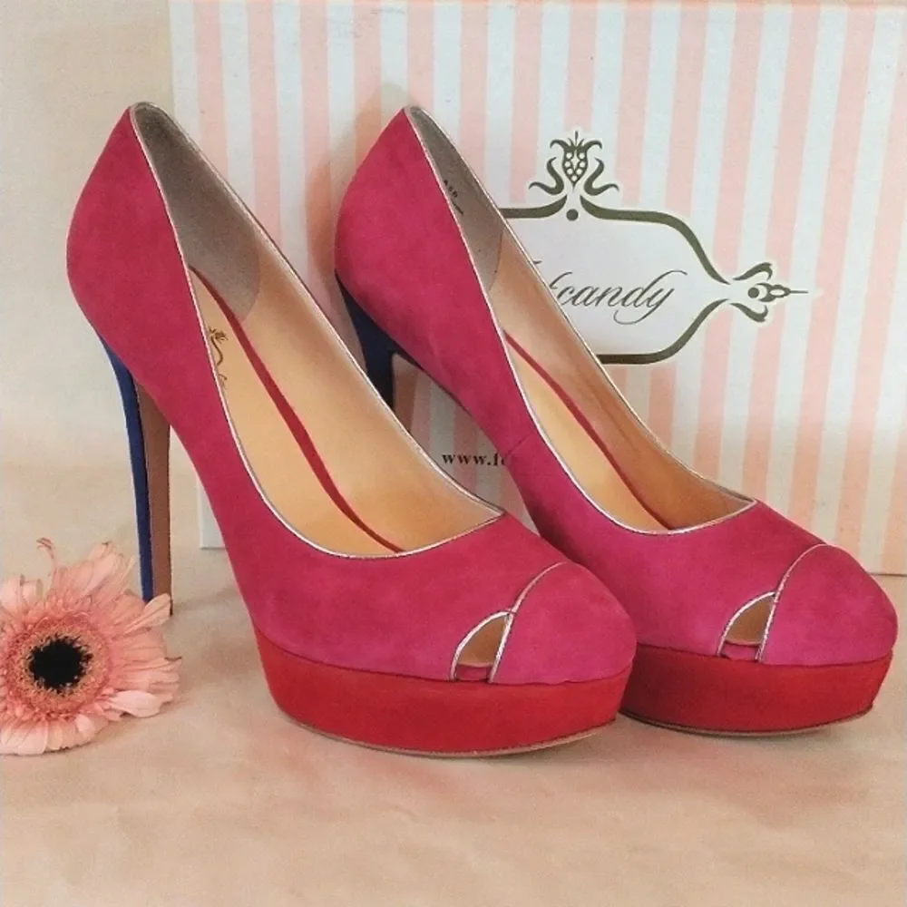 Footcandy Color Block Platform Heels - Picture 10 of 13
